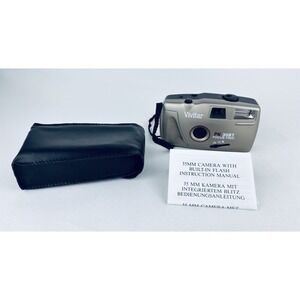 Vivitar PK 3587 Focus‎ Free Film Camara With Case 35mm Tested Working